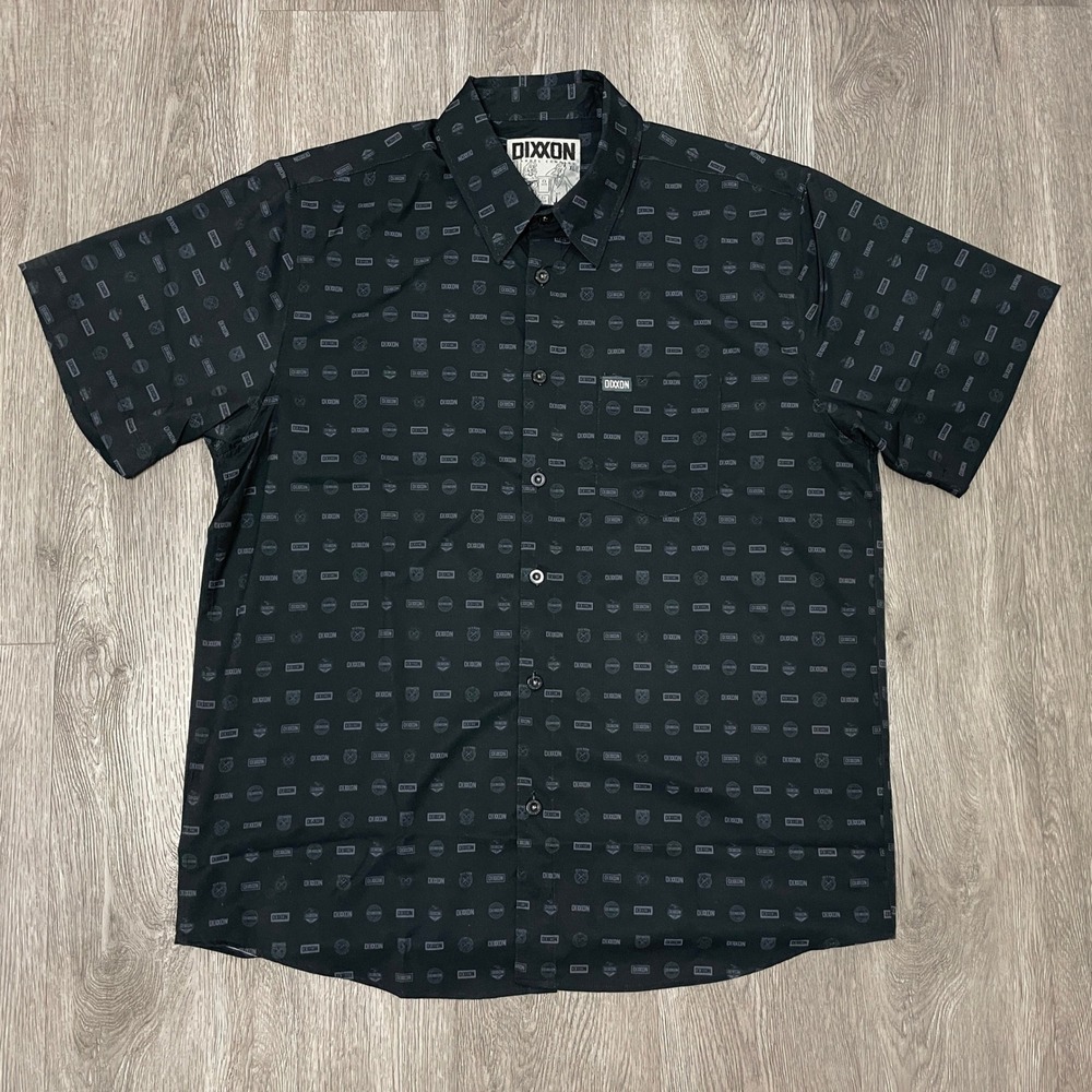 Dixxon Shirt Mens XL Black Executive Button Up Short Sleeve Performance RSVLTS